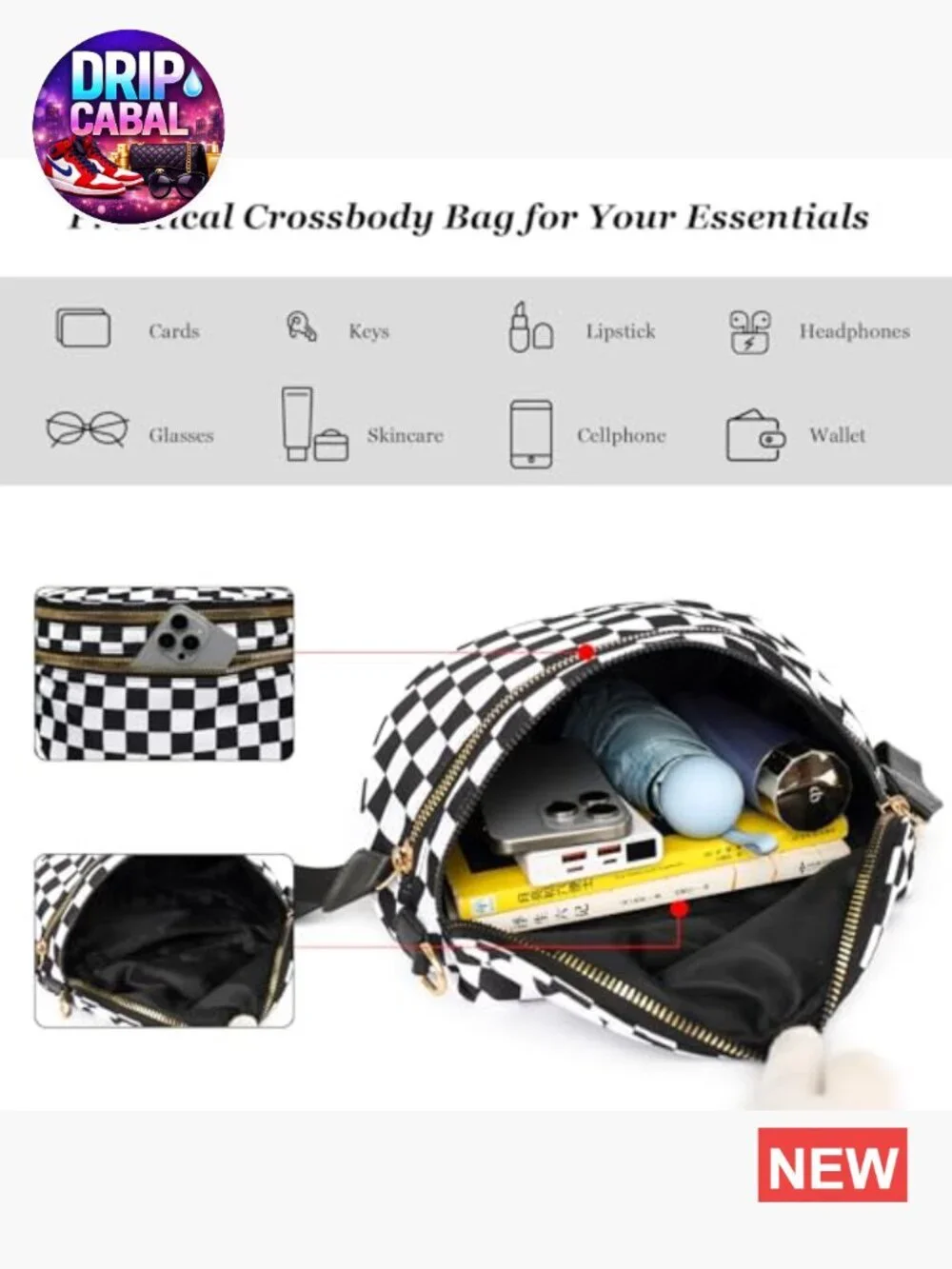 Nylon Crossbody Bags for Women Fanny Pack Sling Bag Waist Pack 4-in-1
